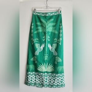 RACHEL ZOE | Green Tropical Print Maxi Skirt | Small